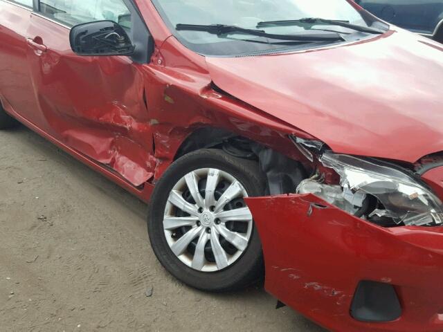 2T1BU4EEXDC009079 - 2013 TOYOTA COROLLA BA RED photo 9