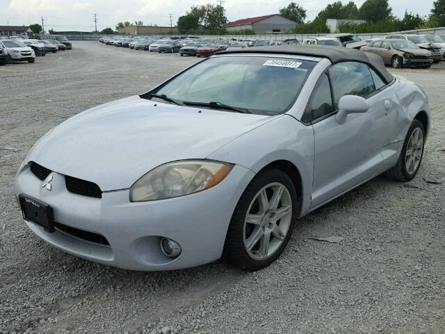 4A3AL35T37E011309 - 2007 MITSUBISHI ECLIPSE SP SILVER photo 2