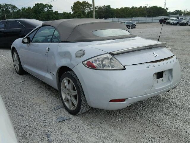 4A3AL35T37E011309 - 2007 MITSUBISHI ECLIPSE SP SILVER photo 3