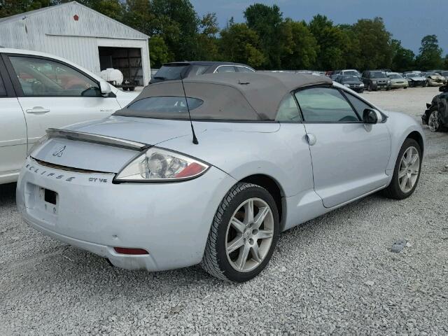 4A3AL35T37E011309 - 2007 MITSUBISHI ECLIPSE SP SILVER photo 4