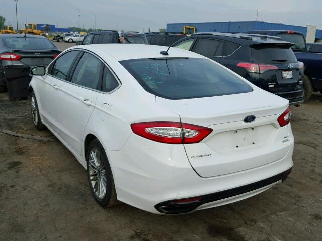 3FA6P0H97DR326835 - 2013 FORD FUSION SE WHITE photo 3