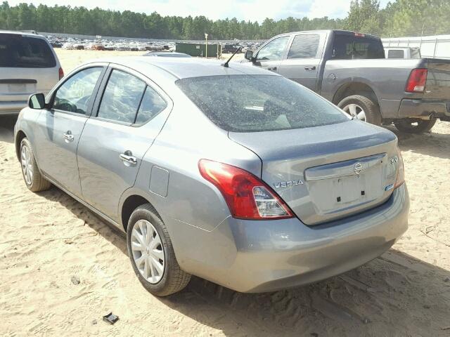 3N1CN7AP4CL818943 - 2012 NISSAN VERSA GRAY photo 3