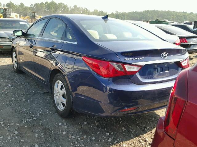 5NPEB4AC5BH110001 - 2011 HYUNDAI SONATA GLS BLUE photo 3