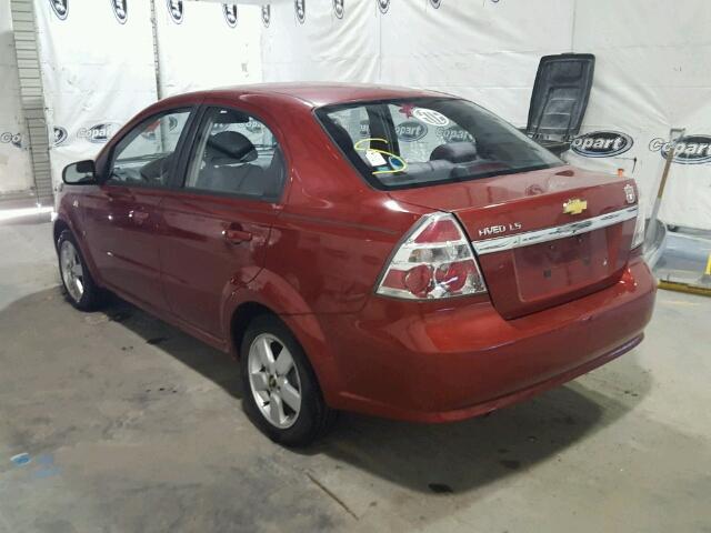 KL1TD56688B250927 - 2008 CHEVROLET AVEO RED photo 3