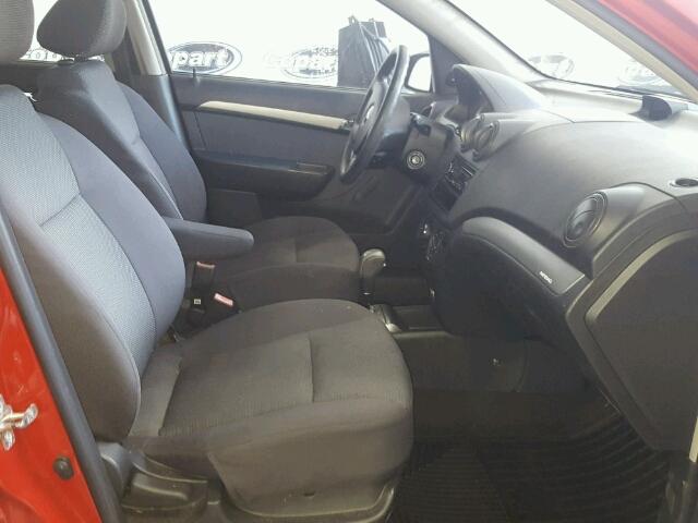 KL1TD56688B250927 - 2008 CHEVROLET AVEO RED photo 5