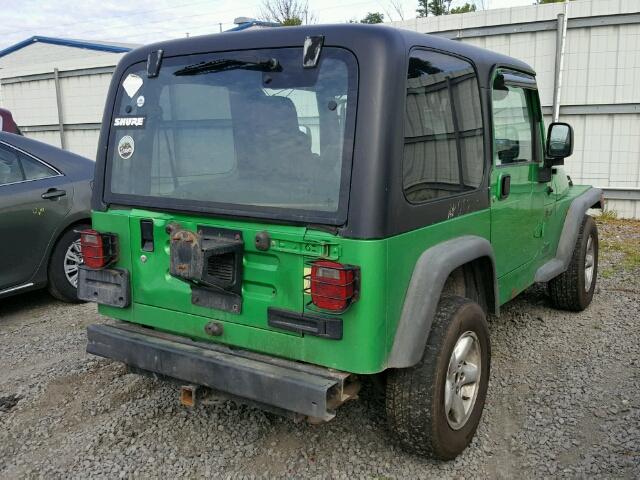 1J4FA39S25P334035 - 2005 JEEP WRANGLER X GREEN photo 4