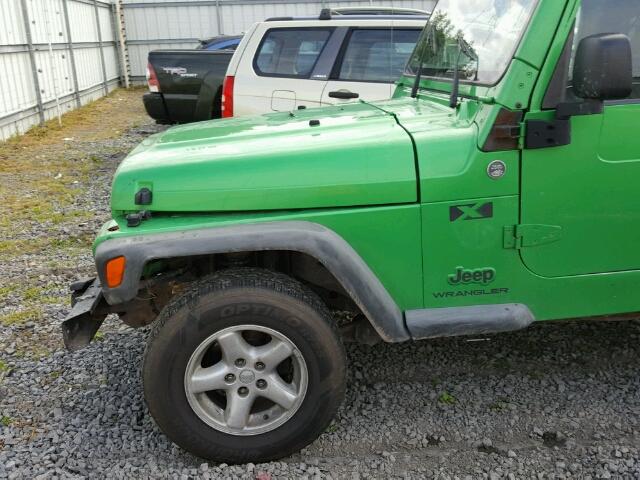 1J4FA39S25P334035 - 2005 JEEP WRANGLER X GREEN photo 9