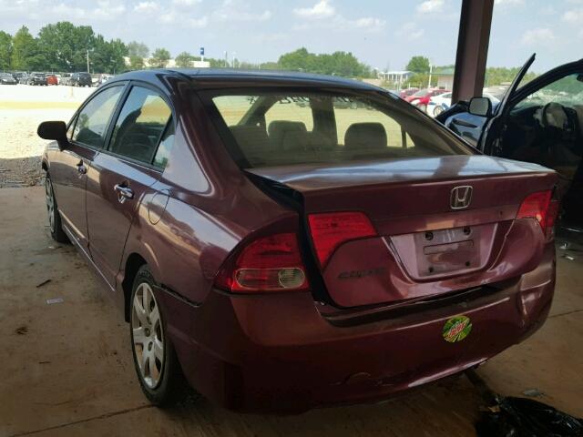 1HGFA16526L152872 - 2006 HONDA CIVIC LX RED photo 3