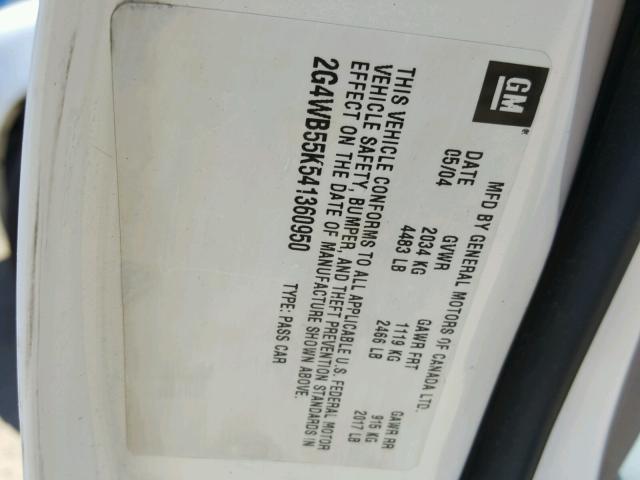 2G4WB55K541360950 - 2004 BUICK REGAL LS 白色 照片 10