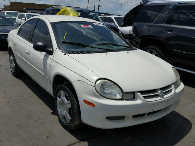 1B3AS46C92D600956 - 2002 DODGE NEON SE WHITE photo 1