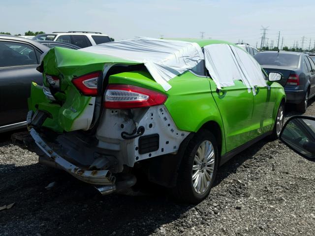 3FA6P0UU2ER123752 - 2014 FORD FUSION S H GREEN photo 4