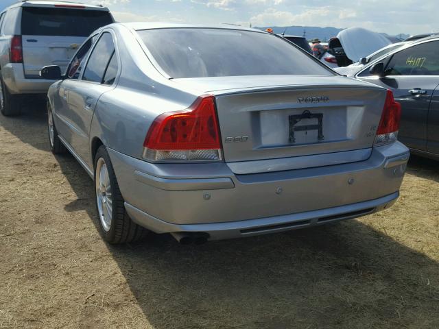 YV1RH527872622765 - 2007 VOLVO S60 R SILVER photo 3