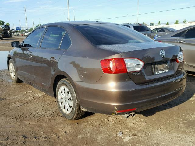 3VW2K7AJ2EM294862 - 2014 VOLKSWAGEN JETTA BASE 棕色 照片 3