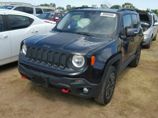 ZACCJBCB3HPE46460 - 2017 JEEP RENEGADE T BLACK photo 2