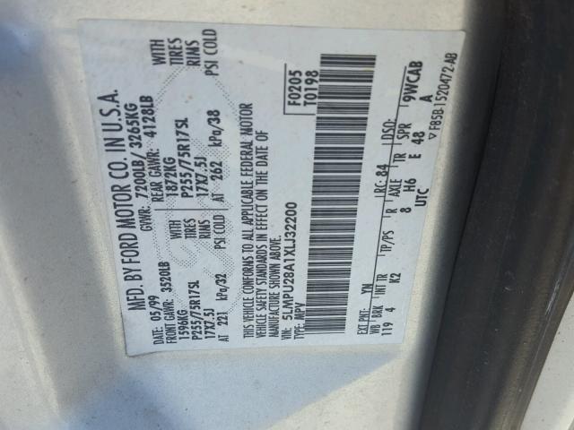 5LMPU28A1XLJ32200 - 1999 LINCOLN NAVIGATOR 银色 照片 10