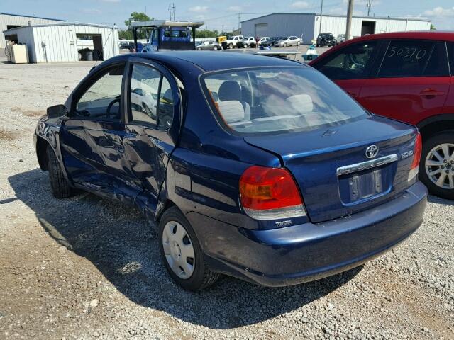 JTDBT123330291871 - 2003 TOYOTA ECHO BLUE photo 3