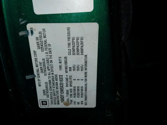 1GKDT13W5X2516372 - 1999 GMC JIMMY Verde foto 10