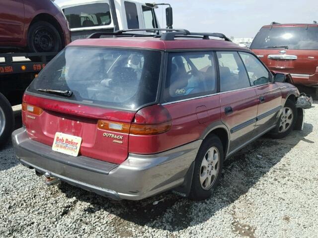 4S3BG6858W7601308 - 1998 SUBARU LEGACY BURGUNDY photo 4