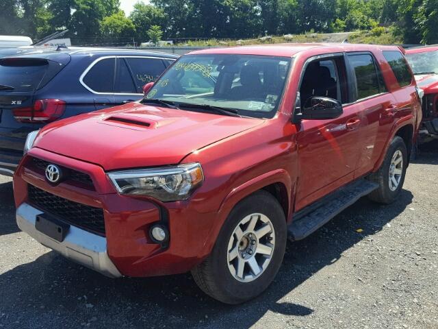 JTEBU5JR6G5402475 - 2016 TOYOTA 4RUNNER SR RED photo 2