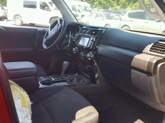 JTEBU5JR6G5402475 - 2016 TOYOTA 4RUNNER SR RED photo 5