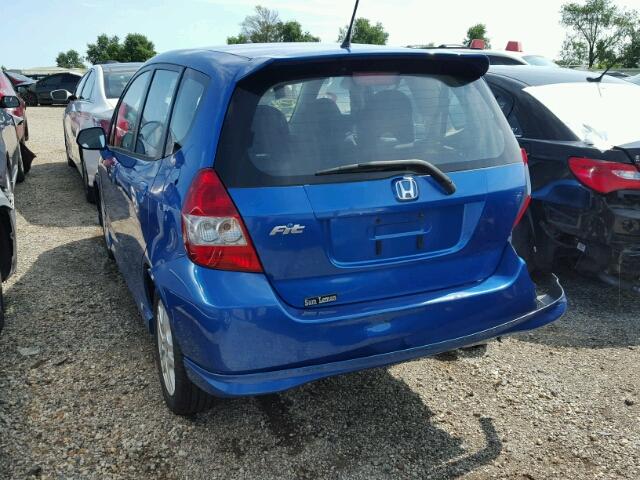 JHMGD386X8S015990 - 2008 HONDA FIT SPORT BLUE photo 3