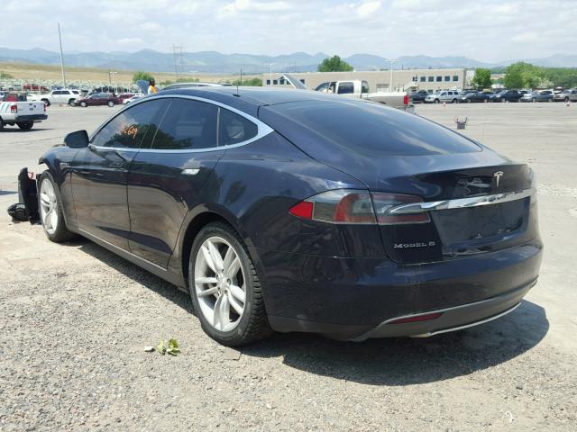 5YJSA1DN7DFP18105 - 2013 TESLA MODEL S BLUE photo 3