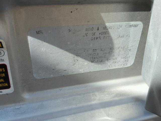 KL1TD56606B544061 - 2006 CHEVROLET AVEO BASE Արծաթագույն լուսանկար 10