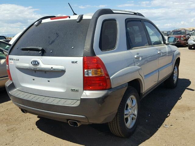 KNDJF723377306520 - 2007 KIA SPORTAGE SILVER photo 4