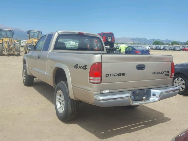 1D7HG42KX4S637269 - 2004 DODGE DAKOTA SLT TAN photo 3