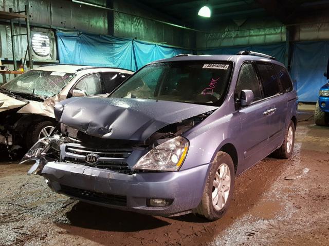 KNDMH4C32A6325593 - 2010 KIA SEDONA EX BLUE photo 2