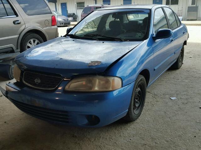 3N1CB51D52L662056 - 2002 NISSAN SENTRA XE BLUE photo 2