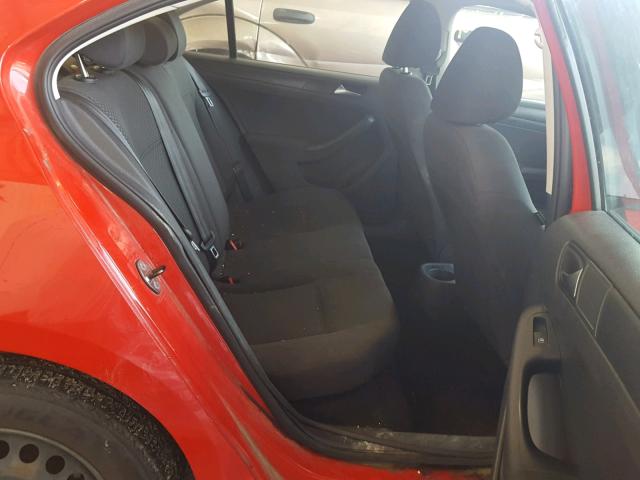 3VW2K7AJ9CM377864 - 2012 VOLKSWAGEN JETTA BASE 红色 照片 6