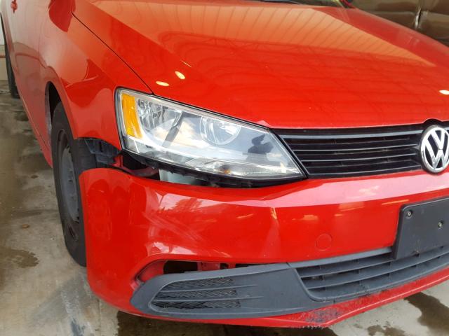 3VW2K7AJ9CM377864 - 2012 VOLKSWAGEN JETTA BASE 红色 照片 9