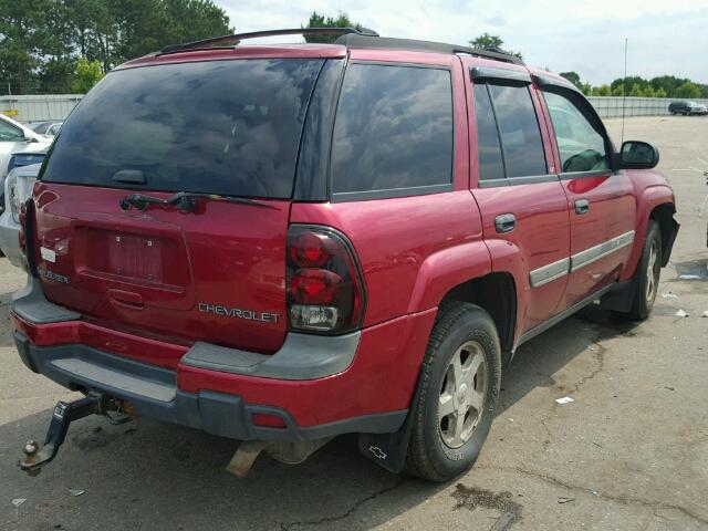 1GNDT13S722453669 - 2002 CHEVROLET TRAILBLAZE RED photo 4