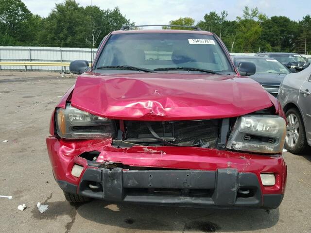 1GNDT13S722453669 - 2002 CHEVROLET TRAILBLAZE RED photo 9