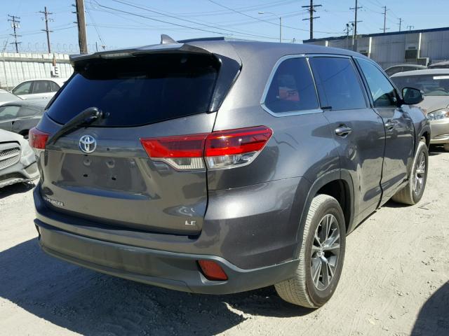 5TDZZRFH1HS213269 - 2017 TOYOTA HIGHLANDER GRAY photo 4