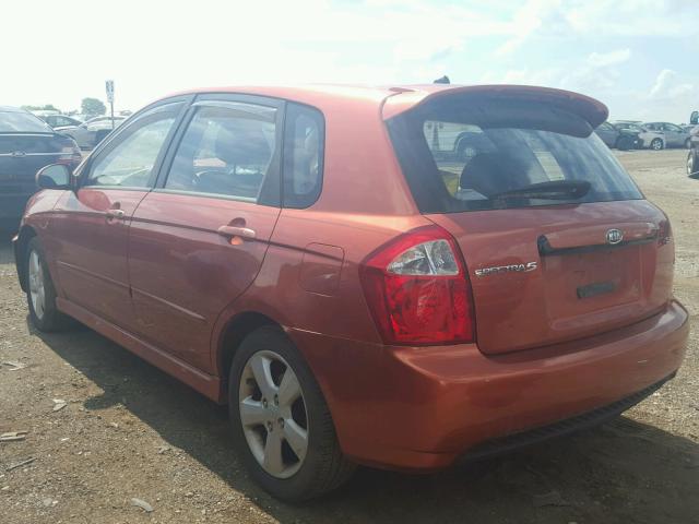 KNAFE241095023432 - 2009 KIA SPECTRA SX ORANGE photo 3