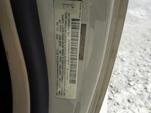 3VWPW31C89M500602 - 2009 VOLKSWAGEN NEW BEETLE 奶油色 照片 10