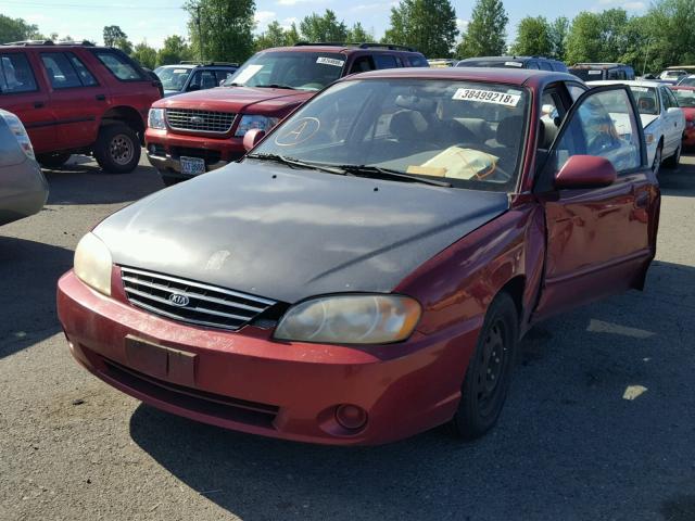 KNAFB121035299283 - 2003 KIA SPECTRA BA RED photo 2