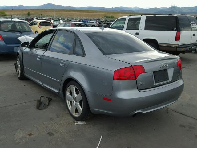 WAUEF78E77A039022 - 2007 AUDI A4 S-LINE SILVER photo 3