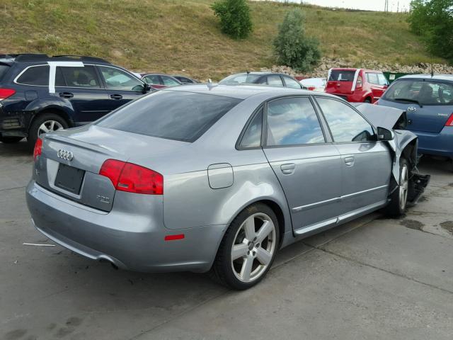 WAUEF78E77A039022 - 2007 AUDI A4 S-LINE SILVER photo 4