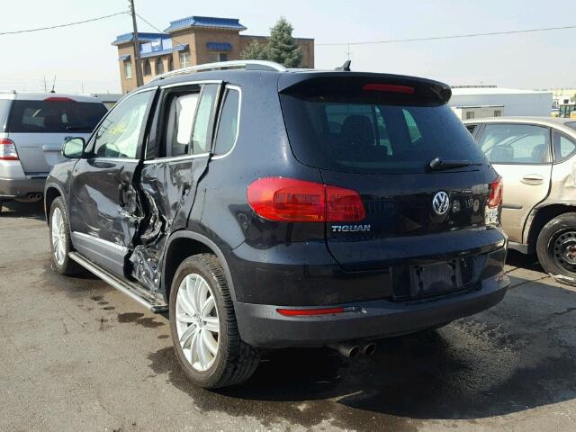 WVGBV3AX8EW587930 - 2014 VOLKSWAGEN TIGUAN S BLACK photo 3