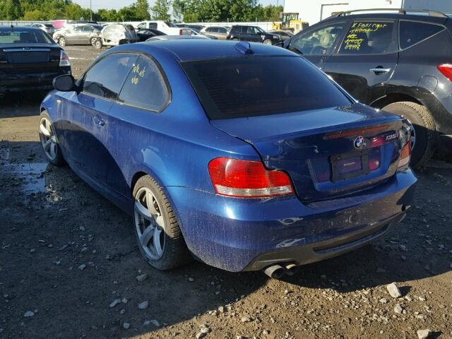 WBAUC9C54BVM09657 - 2011 BMW 135 I BLUE photo 3