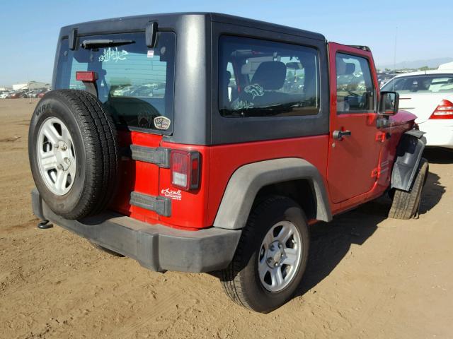 1J4AA2D10BL518668 - 2011 JEEP WRANGLER S RED photo 4