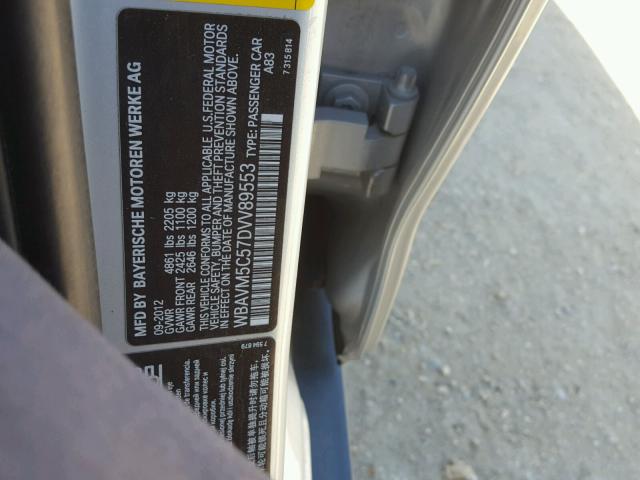 WBAVM5C57DVV89553 - 2013 BMW X1 XDRIVE3 SILVER photo 10