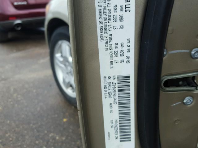 1B3HB48A79D174477 - 2009 DODGE CALIBER SX GOLD photo 10