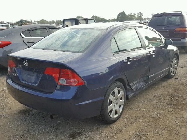 2HGFA16568H526982 - 2008 HONDA CIVIC BLUE photo 4