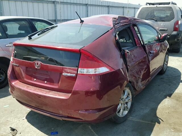 JHMZE2H79AS018989 - 2010 HONDA INSIGHT EX RED photo 4