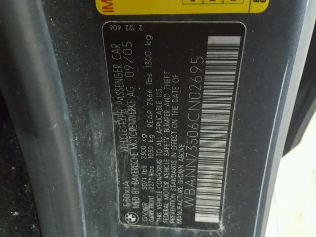 WBANN73506CN02695 - 2006 BMW 530 XIT GRAY photo 10