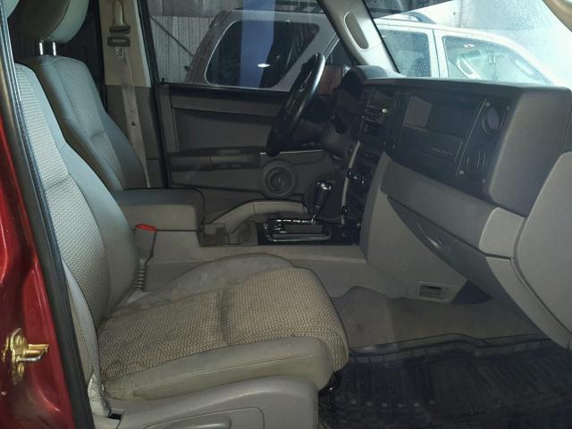 1J8HG48P17C637228 - 2007 JEEP COMMANDER ბურგუნდია ფოტო 5